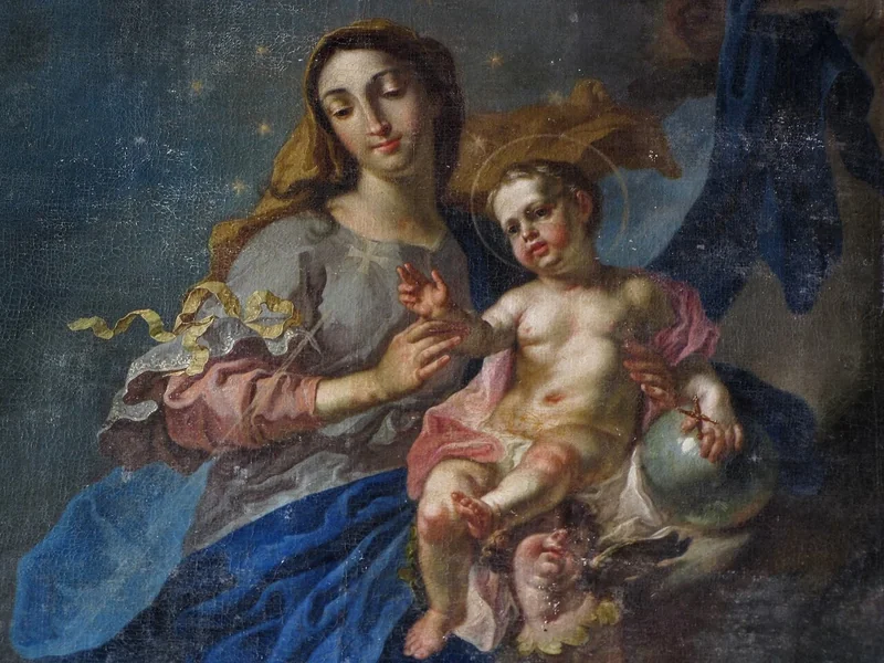 1708-Gottfried Bernhard Göz - Vergine con Bambino che appare a un cavaliere dell'Ordine Teutonico